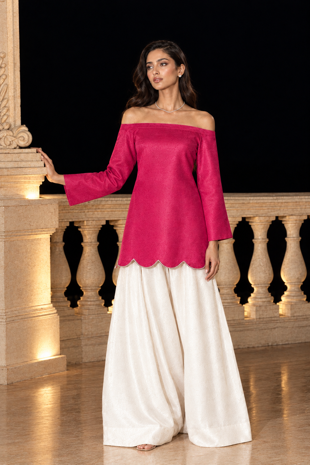 Inaya Farshi salwar set - Hot Pink