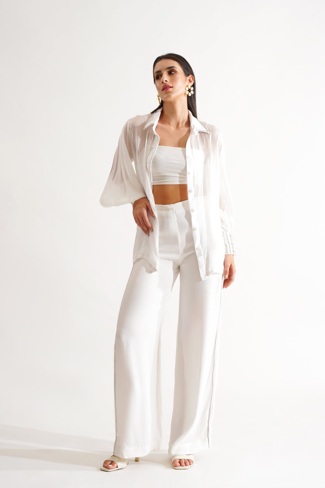 Nila Color-Blocked Co-ord Sets 
  - Ivory main image 1