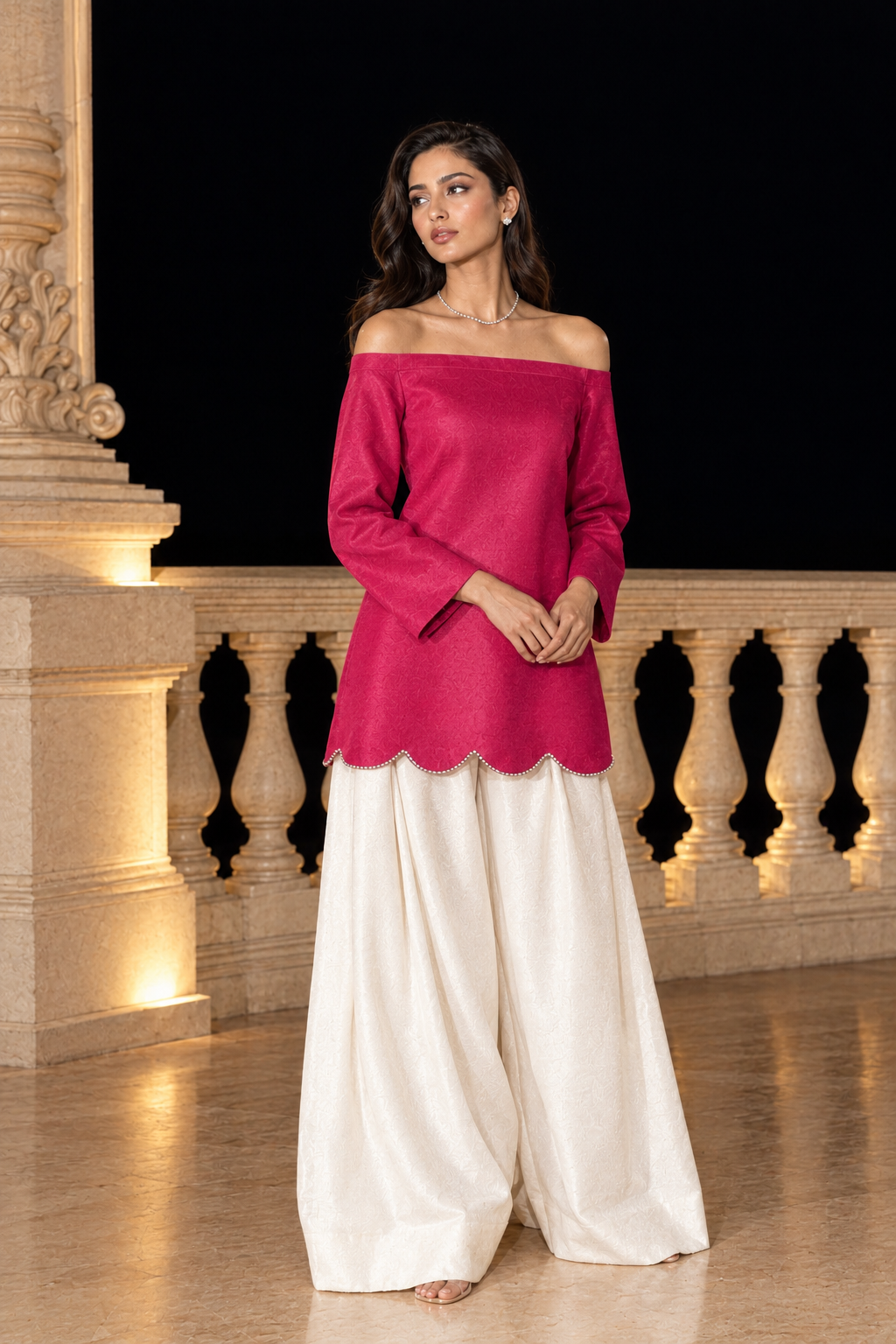 Inaya Farshi salwar set - Hot Pink