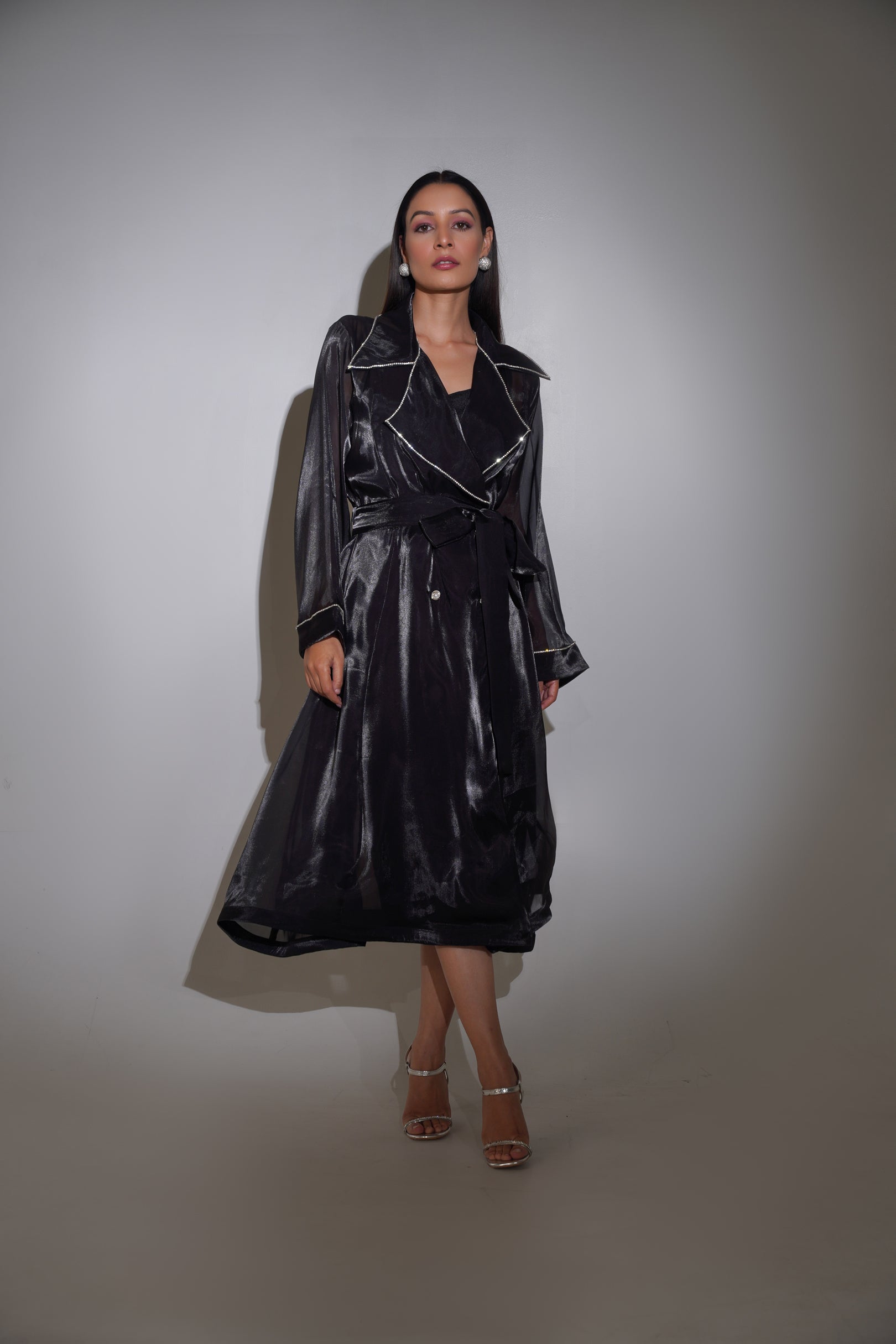 Silk trench cheap dress